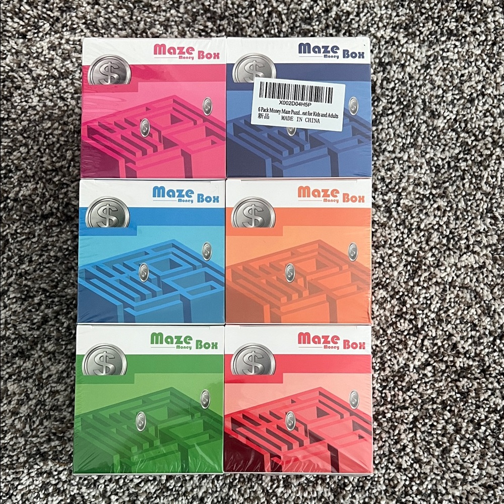 Maze Box Money Puzzle - Assorted Colors (6 Pack)